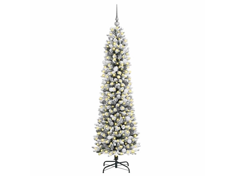 Sapin de noël, arbre de noël artificiel blanc 210 cm pvc, métal et plastique cf61283 - Conforama C