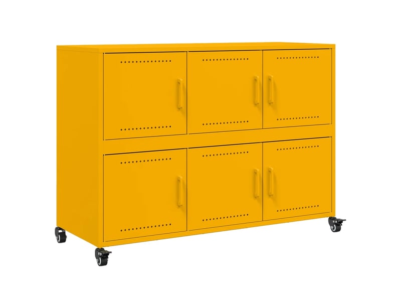 Buffet | meuble de rangement salon jaune moutarde 100,5x39x72 cm acier - Conforama A