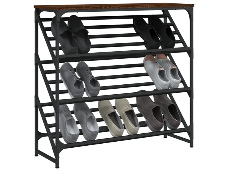  Meuble à chaussures, étagère à chaussures chêne marron 90x30x85 cm bois d'ingénierie  - Conforama C