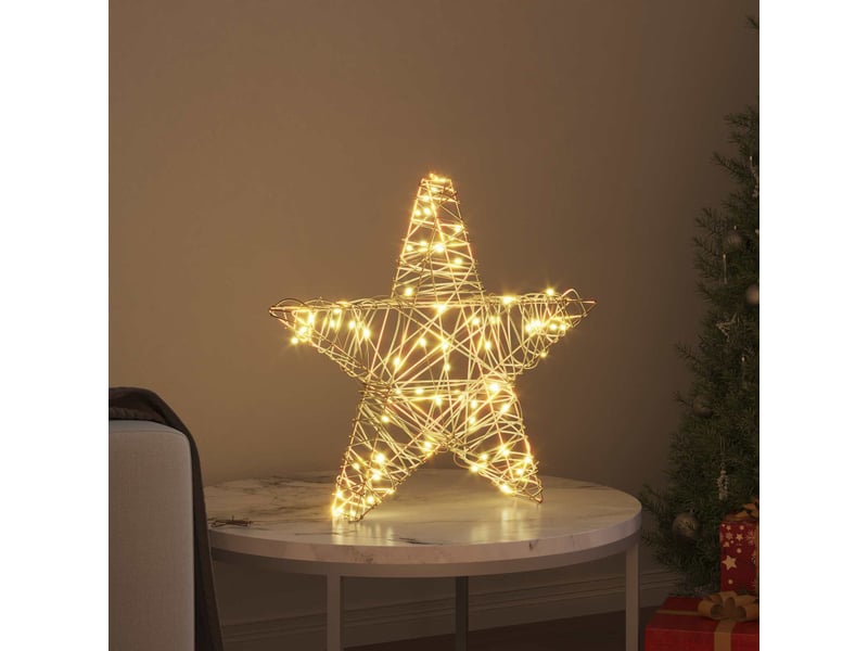Étoile en 3d 50 led blanc chaud 55 x 52.5 x 9 cm rotin cf62171 - Conforama C