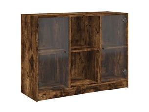 Buffet - bahut - meuble de rangement chêne fumé 102x37x75,5 cm bois d'ingénierie