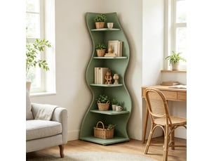 Bibliotheque coloris vert 5 étagère(s) BEAUNIV - 13 cm x 112 cm