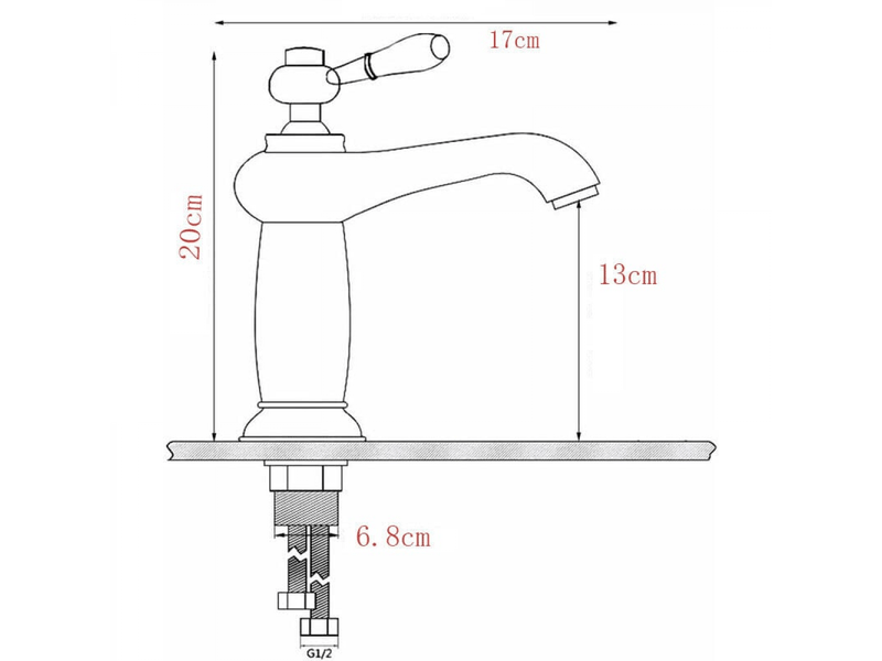  Robinet de lavabo en laiton céramique noir et blanc, alimentation en eau chaude et froide, tuyau non inclus (finition chromée)  - Conforama D
