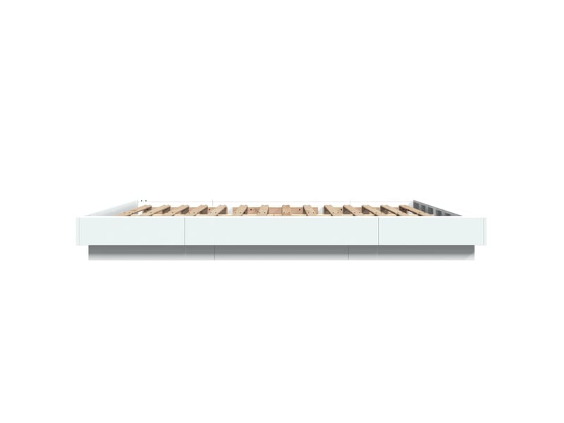  Lit double- lit adulte -  cadre de lit sans matelas blanc 150x200 cm  - Conforama D