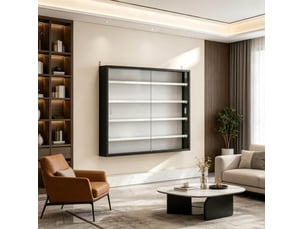 Vitrine coloris noir 4 étagère(s) <strong>BEAOK</strong> <strong></strong> - 80 cmx60 cm