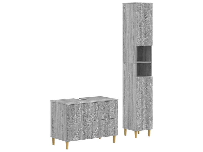  Ensemble de 2 meubles de salle de bain delft sonoma gris cf63125  - Conforama A