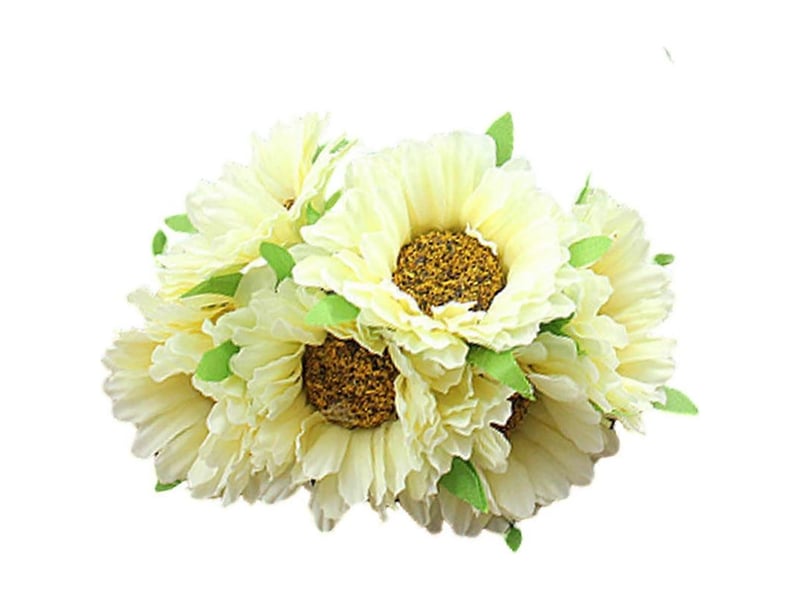  How-e outil de confection de couronnes de fleurs artificielles inodores en tissu, chrysanthème artificiel pour accessoires photobeige  - Conforama A