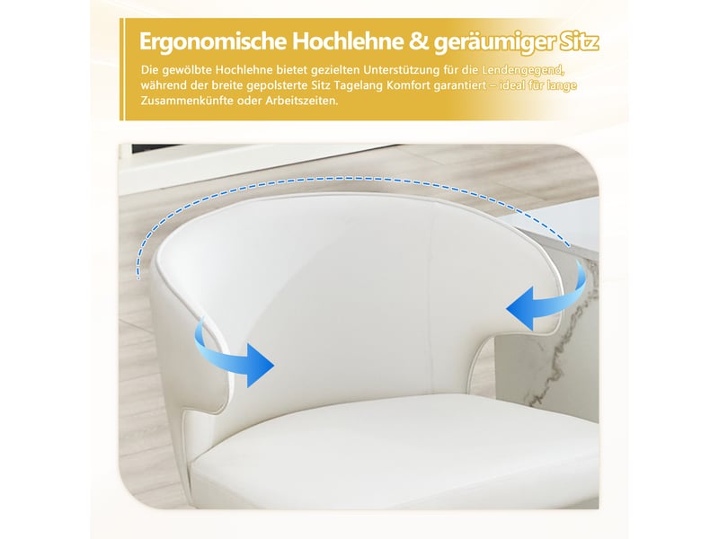  Lot de 2 tabourets de bar,réglables et pivotants à 360°,pu,blancs  - Conforama E