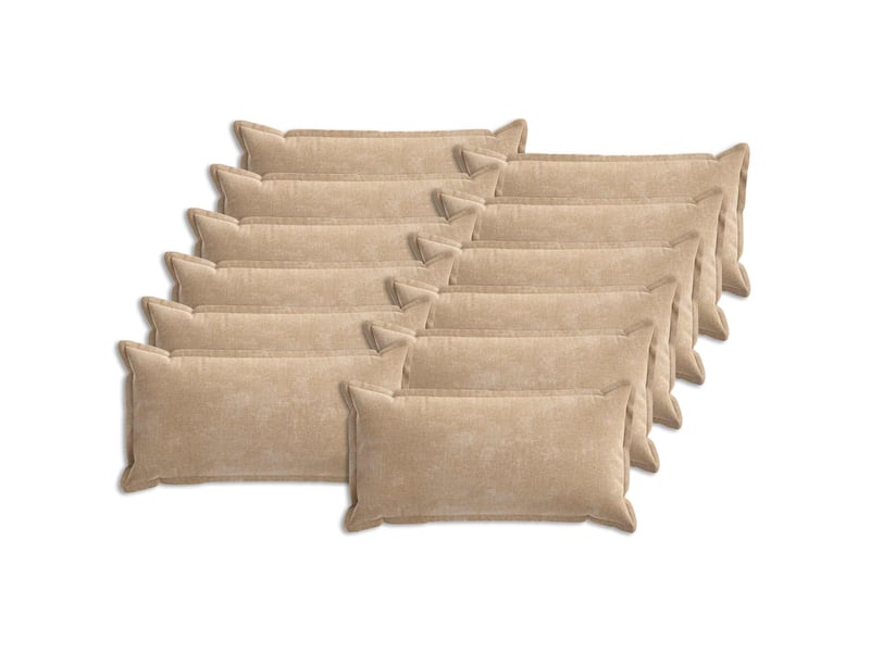  Lot de 12 housses de coussin houten taupe 40 x 80 cm tissu chenille cf49015  - Conforama A