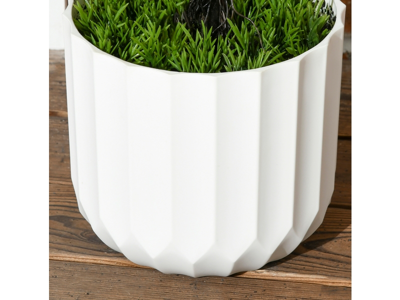  Lot de 2 cyprès artificiels 90 cm en plastique vert avec pots décoratifs, pour intérieur et extérieur  - Conforama D