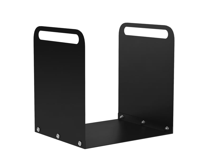  Range-bûches en acier 36,5 x 30 x 36 cm – noir – avec poignées, charge 30 kg pour intérieur et extérieur  - Conforama A