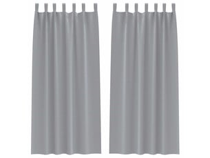 Lot de 2 rideaux occultants, rideaux black-out avec anneaux gris clair 225 x 140 cm cf44641