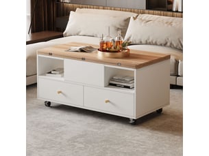 Table basse rectangulaire coloris naturel <strong></strong> <strong></strong> - 50 cmx100 cm