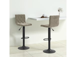 Lot de 2 tabouret de bar, chaise de bar gris clair velours shl15280