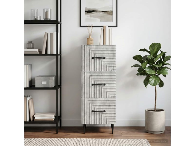  Armoire de rangement bureau, armoire à tiroirs gris béton 33 x 34,5 x 89,5 cm  - Conforama D