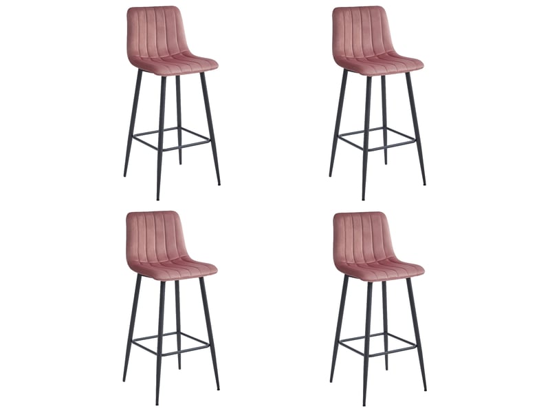 Family hoker pozza - velours rose foncépieds noirs x 4  - Conforama A