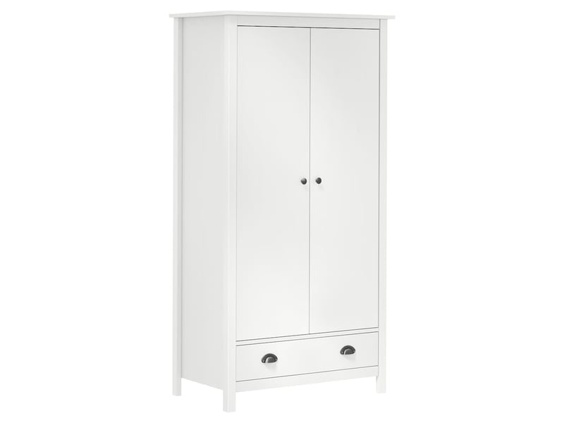  Garde-robe, armoire de rangement à 2 portes hill blanc 89x50x170cm bois de pin solide  - Conforama B