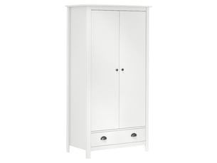 Garde-robe, armoire de rangement à 2 portes hill blanc 89x50x170cm bois de pin solide
