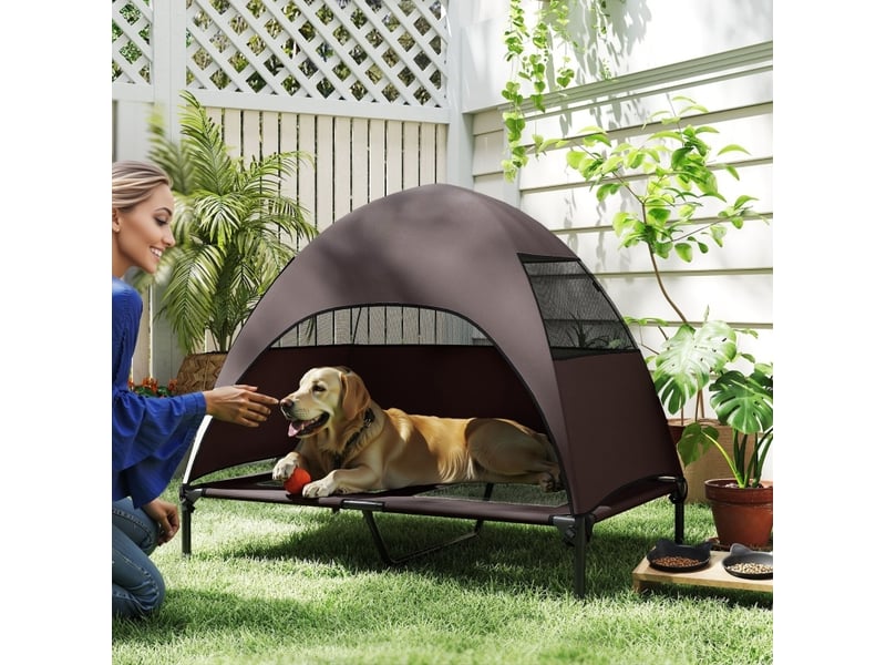  Lit surélevé  106 x 76 x 99 cm – café – toit amovible, couchage aéré et sac de transport  - Conforama B