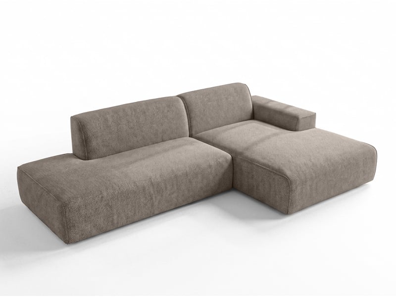 Canapé d'angle marron didim duo, 288 cm, tissu velours, modčle indépendant d Didim Duo - Conforama A