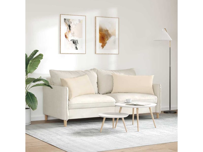 Lot de 2 coussins de canapé, coussins décoratifs tissu beige 80 x 40 cm cf58759  - Conforama D