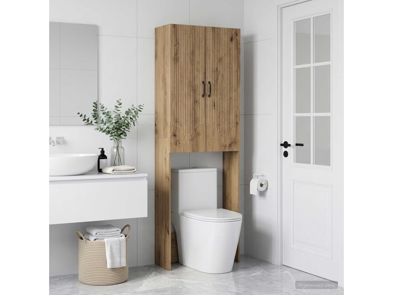Armoire de toilette, meuble de toilette hoorn chêne artisanal 66x25.5x190 cm - Conforama B