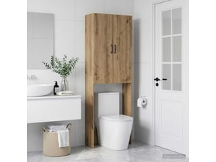 Armoire de toilette, meuble de toilette hoorn chêne artisanal 66x25.5x190 cm