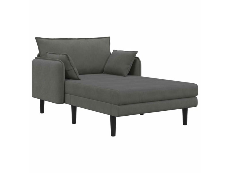 Vidaxl grande méridienne gris foncé tissu en velours côtelé - Conforama A