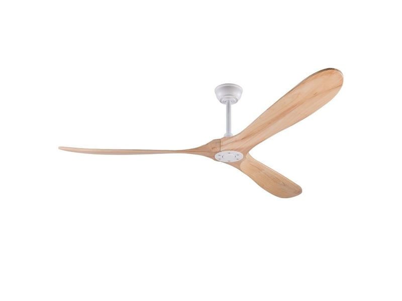  Ventilateur de plafond - avec télécommande et moteur réversible - metal &amp; wood - blanc - 183 x 183 x 32 cm - installation au plafond - salon et chambre EU70YM-1615WH - Conforama D