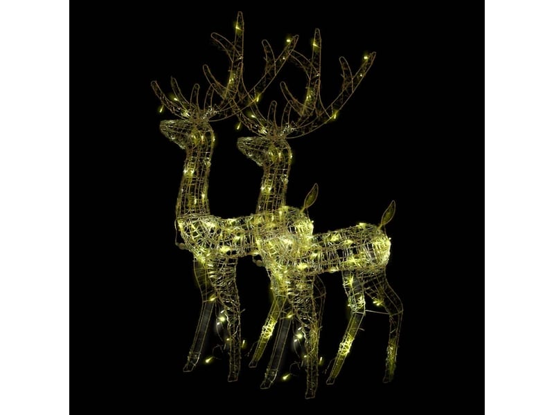  Décorations de noël de renne acrylique 2 pcs 128 cm blanc chaud  - Conforama A