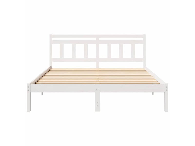  Lit double- lit adulte -  cadre de lit blanc 150 x 200 cm pin massif  - Conforama D