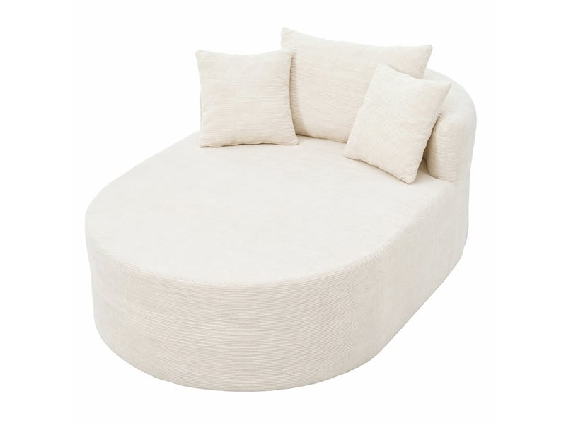  Pouf ovale 170x112,5x83 cm sans montage — beige  - Conforama A