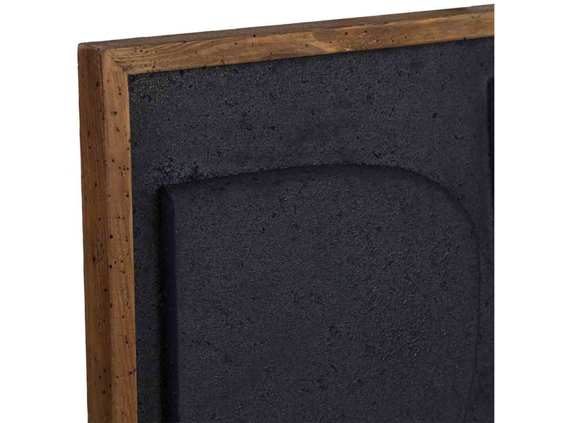  Tableau artisanal en bois recyclé relief noir 62x4x62 cm h  - Conforama E