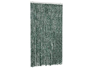 Rideau anti-mouches, moustiquaire vert et blanc 118x220 cm chenille cf43586