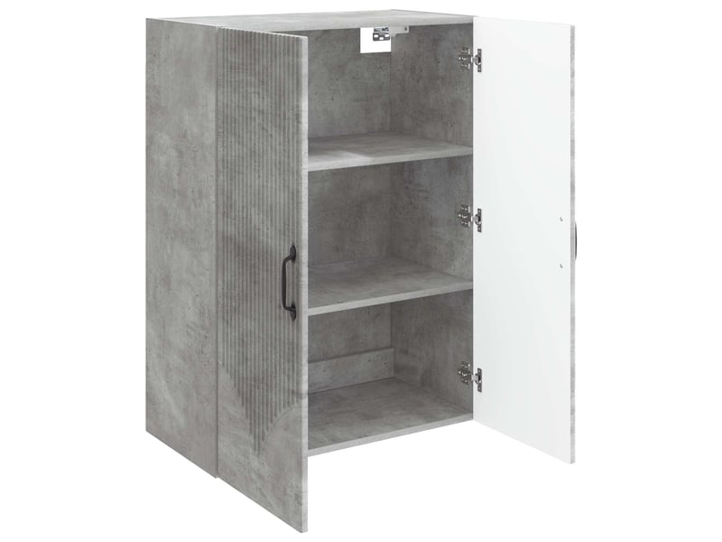  Armoire murale salon 66x34,5x90cm bois d'ingénierie gris béton shl7139  - Conforama C