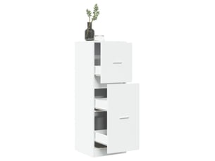 Meuble de rangement, armoire d'apothicaire blanc 40x41x118 cm bois d'ingénierie