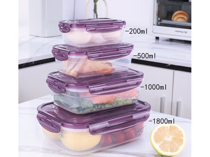  Lot de 4 boîtes de conservation hermétiques – transparentes  - Conforama B