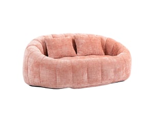 Canapé pouf modenvie 2 places en chenille rose 150 x 95 x 63 cm