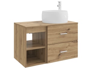 Ensemble de mobilier de salle de bain 2 pcs chêne artisanal shl7418