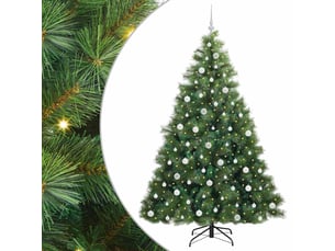 Sapin de noël artificiel, arbre de noël avec 300 led vert 210 cm pe et pvc shl4822