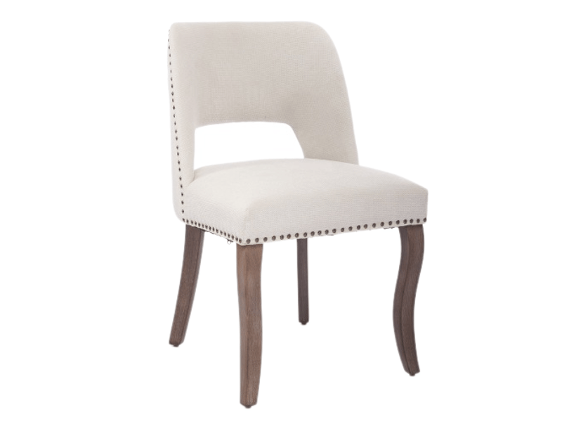  Chaise - lot de 2 - design moderne - chenille - beige - pour salon et séjour 58x51x82.5cm - Conforama A