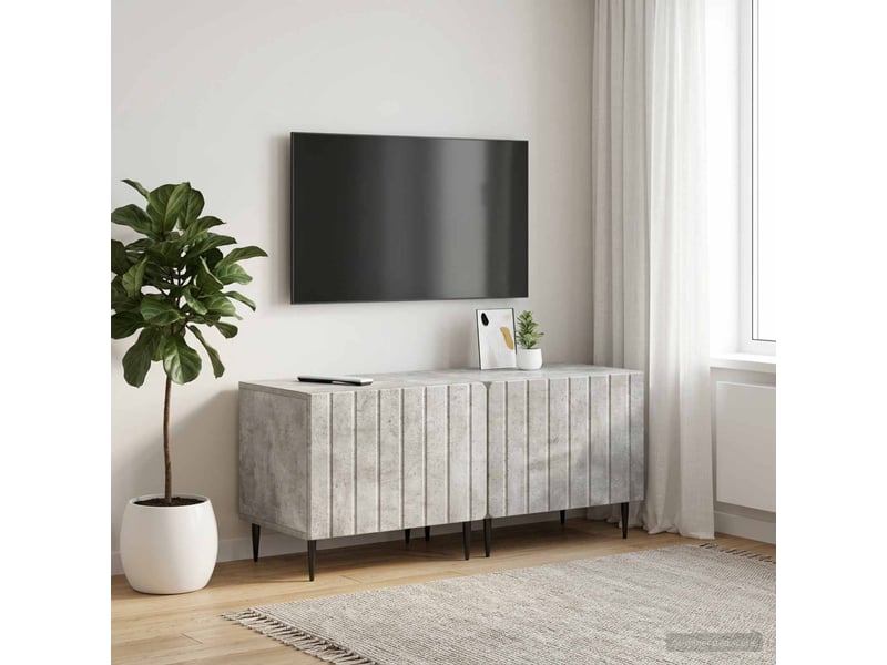  Meuble tv - banc tv - meuble de rangement gris béton bois d'ingénierie  - Conforama B