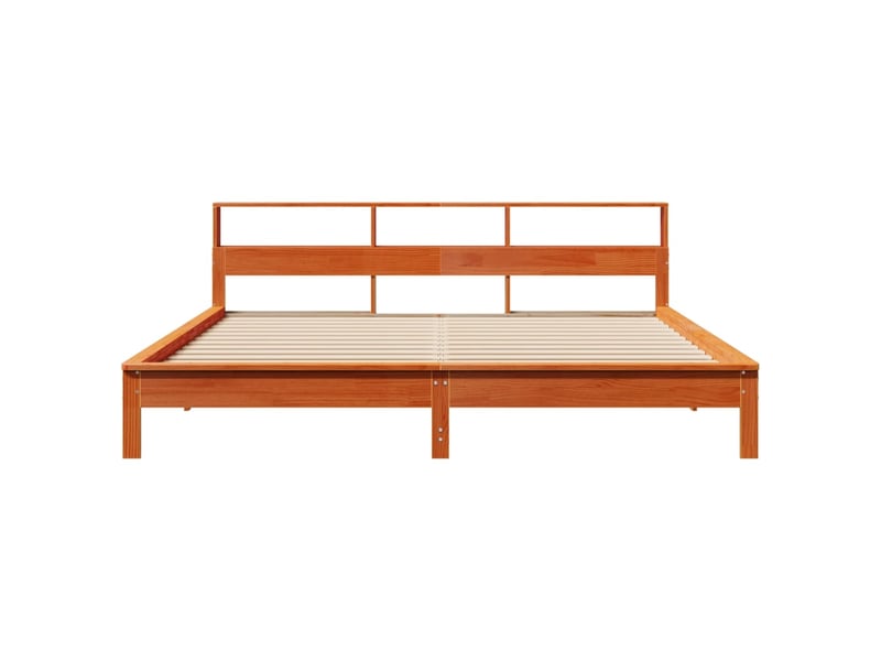 Lit adulte, lit double, cadre de lit sans matelas marron 180x200cm bois pin massif cf13464 - Conforama D