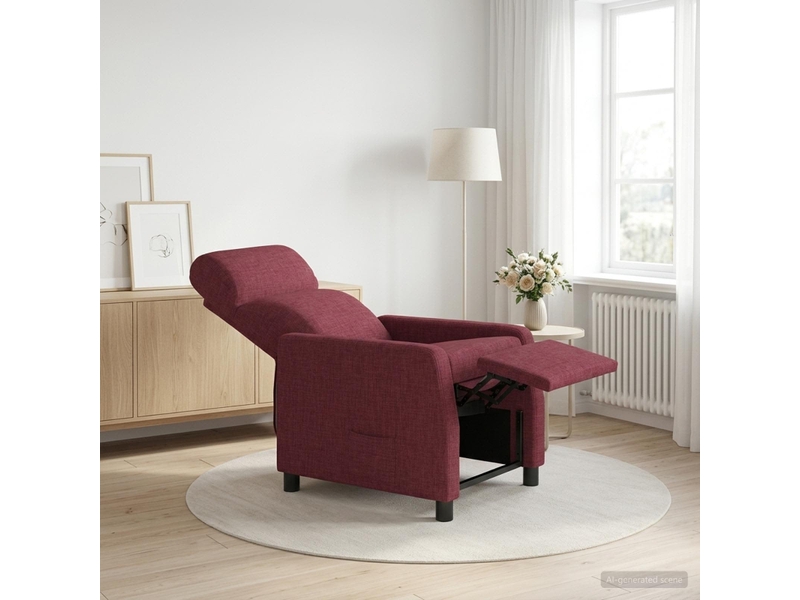  Vidaxl fauteuil inclinable bordeaux tissu  - Conforama B