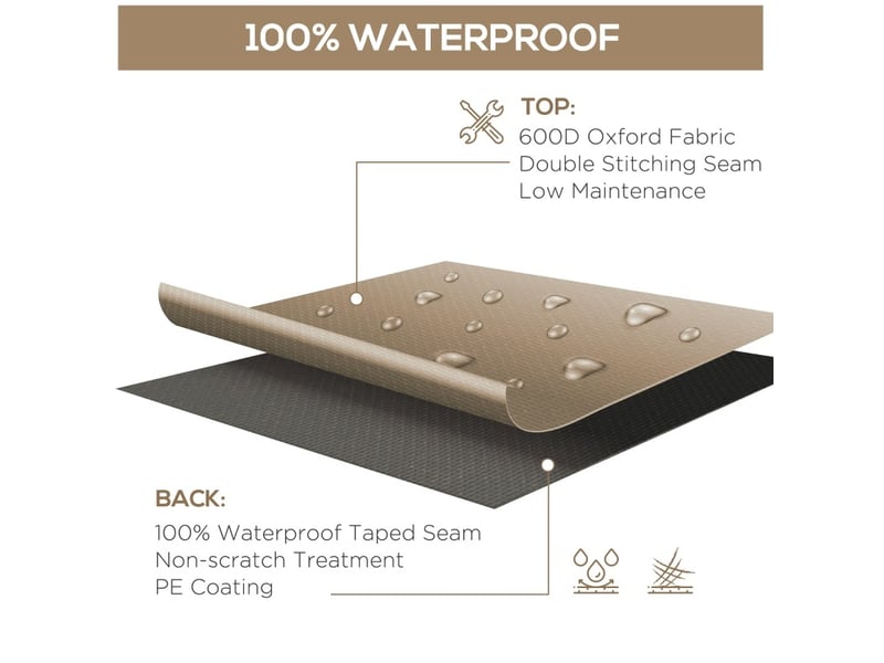 Housse de protection pour mobilier de jardin 275 x 205 x 90 cm beige en polyester imperméable - Conforama E