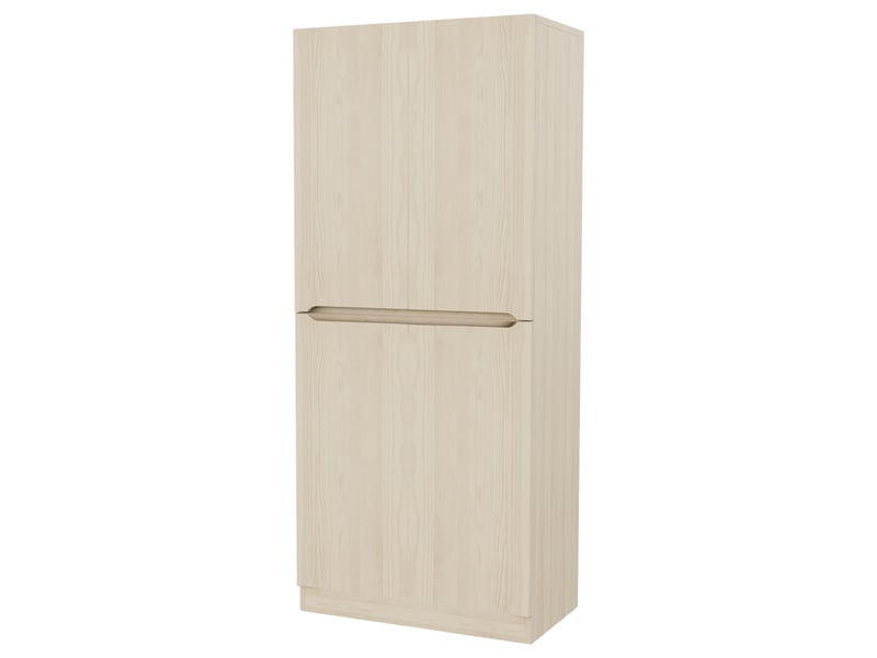  Armoire compacte à 2 portes avec penderie, étagères intérieures et niches basses, 70 × 40 × 170 cm, effet bois naturel  - Conforama A
