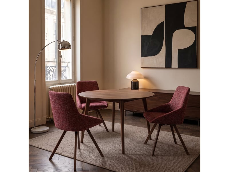  Selsey yanii - chaise pivotante - 50 cm - bouclé bordeaux Yanii - Conforama B