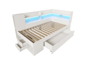 Lit banquette 90x190 cm <strong>MODENUIT </strong>  <strong></strong> coloris blanc