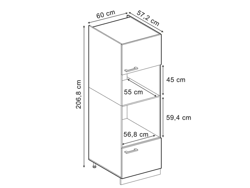  Vicco armoire micro-ondes, mint campagneblanc, 60cm  - Conforama B