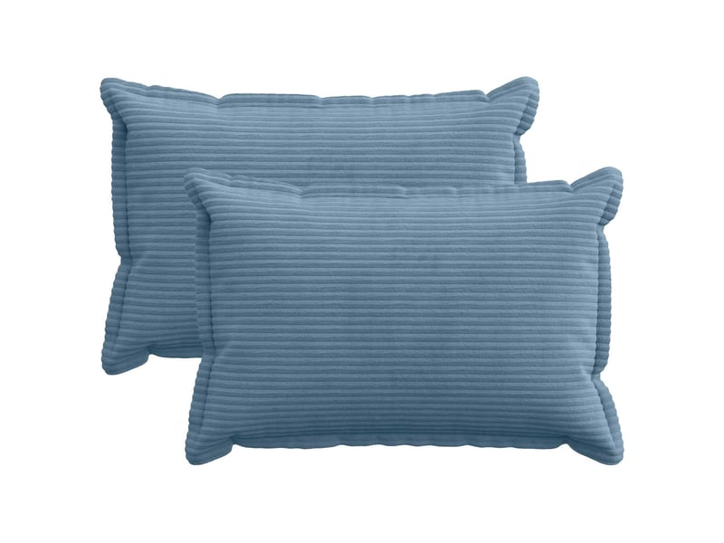  Lot de 2 housses de coussin houten bleu 50 x 70 cm velours côtelé cf49285  - Conforama B